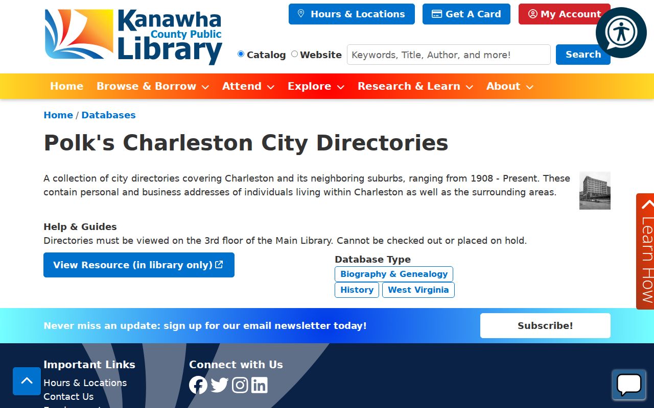 Hurricane city directory research using Polk Charleston collections