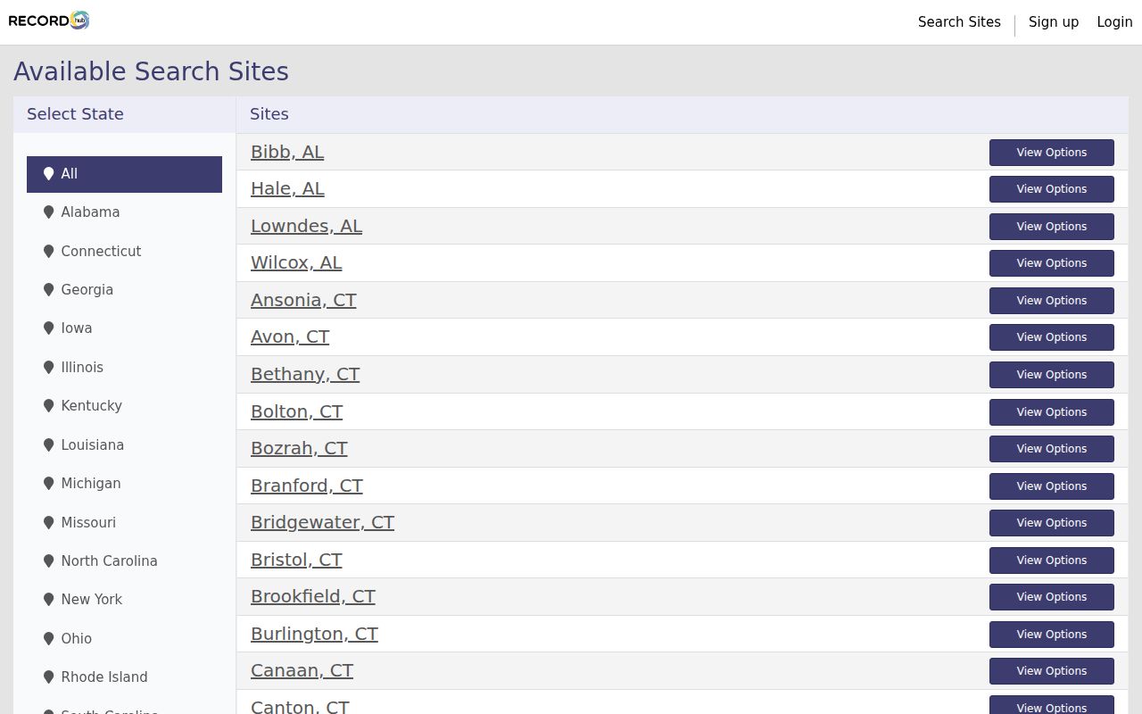 Hurricane street directory RECORDhub county selection